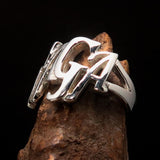 Excellent Crafted Mad Men's Sterling Silver Gaga Ring - BikeRing4u