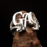 Excellent Crafted Mad Men's Sterling Silver Gaga Ring - BikeRing4u