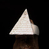 Excellent crafted Men's Ring All Seeing Eye on Pyramid - Sterling Silver - BikeRing4u