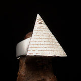 Excellent crafted Men's Ring All Seeing Eye on Pyramid - Sterling Silver - BikeRing4u