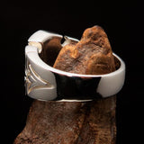 Excellent Crafted shiny Men's Sterling Silver Fleur de Lis Lily Ring - BikeRing4u