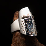 Excellent crafted Men's Medieval Ring Templar Knight Helmet - Sterling Silver - BikeRing4u