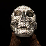 Excellent crafted Men's Celtic Skull Ring Matte Finish - Sterling Silver - BikeRing4u