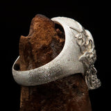 Excellent crafted Men's Celtic Skull Ring Matte Finish - Sterling Silver - BikeRing4u