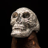 Excellent crafted Men's Celtic Skull Ring Matte Finish - Sterling Silver - BikeRing4u