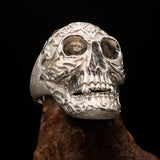 Excellent crafted Men's Celtic Skull Ring Matte Finish - Sterling Silver - BikeRing4u