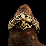 Nicely crafted Men's Brass Costume Band Ring Eight 8 Arrow Cross - BikeRing4u