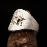 Excellent crafted Men's wild Bull Buffalo Ring - Two Tone Sterling Silver - BikeRing4u