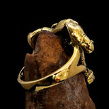 Stunning Men's Brass Animal Ring ancient three headed Elephant - BikeRing4u