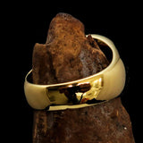 Excellent crafted domed Men's black Hexagram Skull Ring - solid Brass - BikeRing4u