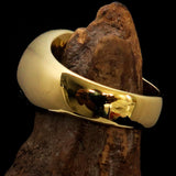 Excellent crafted domed Men's black Hexagram Skull Ring - solid Brass - BikeRing4u