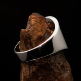 Excellent crafted Men's black Aum Buddhist Ring - Sterling Silver - BikeRing4u