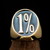 Nicely crafted Men's Outlaw Ring oval 1% Percent Symbol Black - BikeRing4u