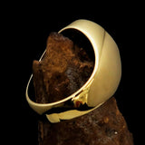 Nicely crafted Men's Outlaw Ring oval 1% Percent Symbol Black - BikeRing4u