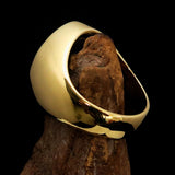 Nicely crafted Men's Outlaw Ring oval 1% Percent Symbol Black - BikeRing4u