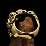 Men's Brass Costume Biker Ring 13 Skulls Graveyard Party - BikeRing4u