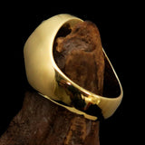 Excellent crafted oval Men's Black Vampire Skull Ring - solid Brass - BikeRing4u