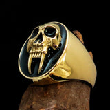 Excellent crafted oval Men's Black Vampire Skull Ring - solid Brass - BikeRing4u