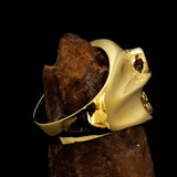 Excellent Crafted Men's green Number 13 Gnome Skull Ring - solid Brass - BikeRing4u