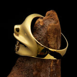 Excellent Crafted Men's green Number 13 Gnome Skull Ring - solid Brass - BikeRing4u
