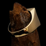 Perfectly crafted Men's Chef Skull Ring Crossed Fork Knife Red - Solid Brass - BikeRing4u