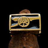 Perfectly crafted Men's Naval Cannon Ring Black - Solid Brass - BikeRing4u