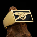 Perfectly crafted Men's Naval Cannon Ring Black - Solid Brass - BikeRing4u