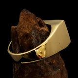 Perfectly crafted Men's Naval Cannon Ring Black - Solid Brass - BikeRing4u