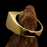 Perfectly crafted Men's Naval Cannon Ring Black - Solid Brass - BikeRing4u