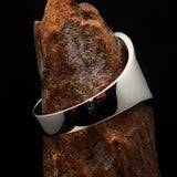 Excellent crafted Men's red Spades Yin Yang Poker Ring - Sterling Silver - BikeRing4u