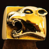 Excellent crafted Men's Panther Ring Antiqued - Brass - BikeRing4u