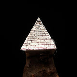 Excellent crafted Men's Sterling Silver All Seeing Eye on Pyramid Ring - BikeRing4u