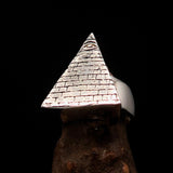 Excellent crafted Men's Sterling Silver All Seeing Eye on Pyramid Ring - BikeRing4u