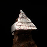 Excellent crafted Men's Sterling Silver All Seeing Eye on Pyramid Ring - BikeRing4u