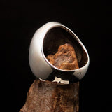 Excellent crafted Men's Aquarius Ring red Zodiac - Sterling Silver - BikeRing4u