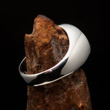 Excellent crafted Men's Winter Ring red Snowflake - Sterling Silver - BikeRing4u