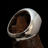 Excellent crafted Men's Socialist Ring Hammer Sickle Green - Sterling Silver - BikeRing4u