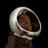 Excellent crafted Men's Socialist Ring Hammer Sickle Green - Sterling Silver - BikeRing4u