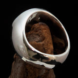 Excellent crafted Men's Socialist Ring Hammer Sickle Blue - Sterling Silver - BikeRing4u