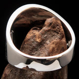 Excellent crafted mirror polished Men's ancient Celtic Runes Cross Ring - Sterling Silver - BikeRing4u