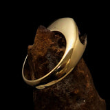 Smoothly crafted Men's Brass Solitaire Ring Purple Cubic Zirconia CZ - BikeRing4u