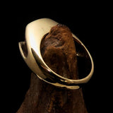 Smoothly crafted Men's Brass Solitaire Ring Purple Cubic Zirconia CZ - BikeRing4u