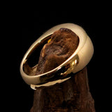 Smoothly crafted Men's Brass Solitaire Ring Yellow Cubic Zirconia CZ - BikeRing4u