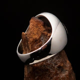 Excellent crafted ancient Men's red Assassin Ring - Sterling Silver - BikeRing4u