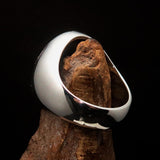 Excellent crafted ancient Men's red Assassin Ring - Sterling Silver - BikeRing4u