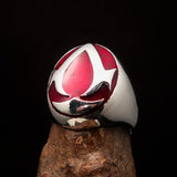 Excellent crafted ancient Men's red Assassin Ring - Sterling Silver - BikeRing4u