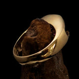 Smoothly crafted Men's Brass Solitaire Ring Pink Cubic Zirconia CZ - BikeRing4u