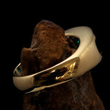 Smoothly crafted Men's Brass Solitaire Ring Blue Cubic Zirconia CZ - BikeRing4u