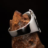 Crossed Swords Men's red Knights Templar Cross Ring - Sterling Silver - BikeRing4u
