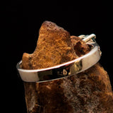 Sterling Silver Solitaire Band Ring with round Cut Blue Zircon and 8 CZ - Size 6 - BikeRing4u